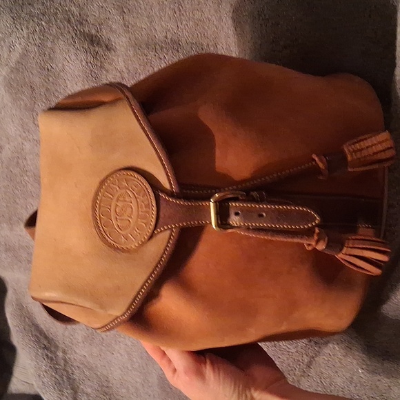 Dooney & Bourke Handbags - Rare Vintage Dooney And Bourke Suede Tan Leather Backpack Like New